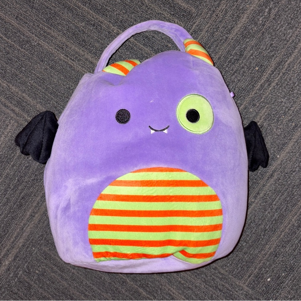 Squishmallows Purple Bat Plush Candy Pail